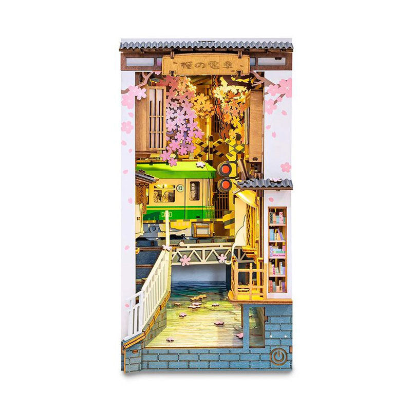 Sunshine Town – DIY Miniatur Bücherregal mit LED Licht | Kreatives Holz-Bauset für Erwachsene & Kinder
