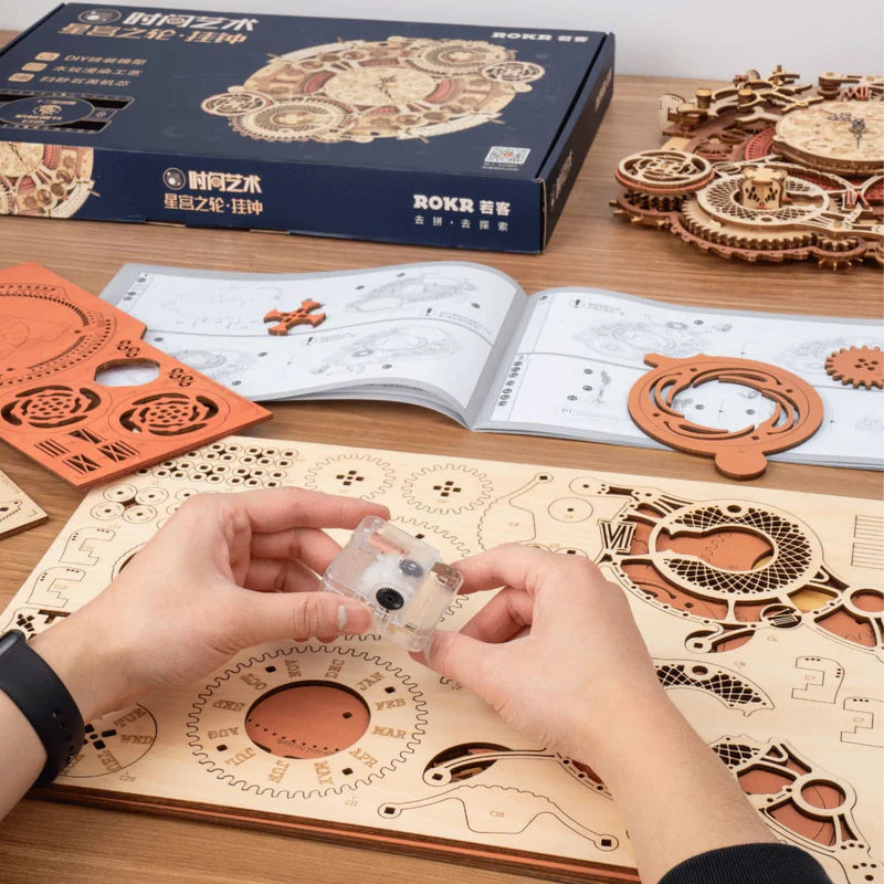 Zodiac Wall Clock 3D Wooden Puzzle - Model Kit for Kids & Adults