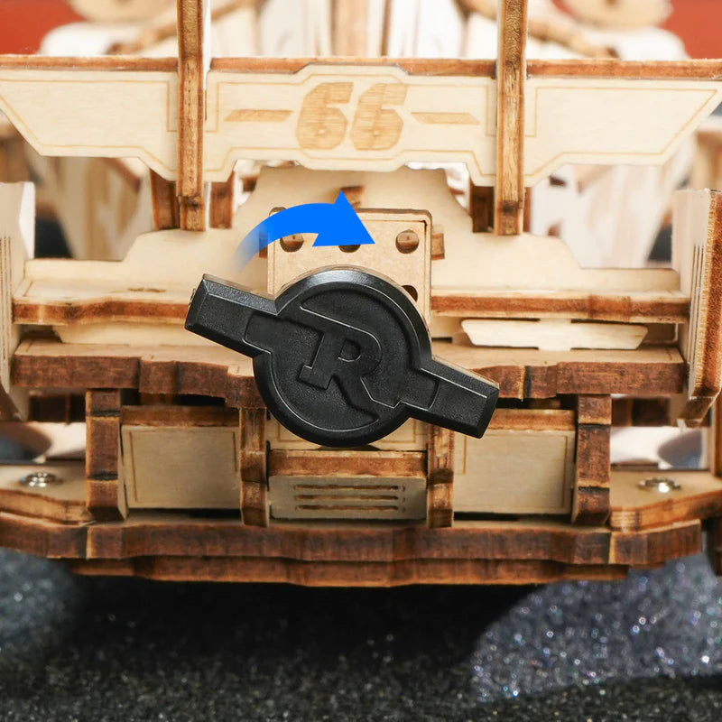 3D Holzpuzzle Rennwagen – Mechanisches Modell zum Selberbauen