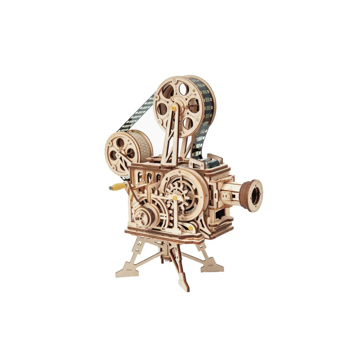 Vintage Filmprojektor Holzbausatz – 3D Puzzle mit echter Projektion