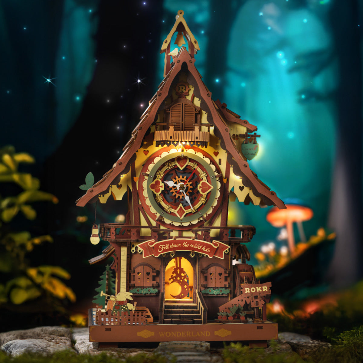 Guguklu Waldhaus-Uhr (3D Holzbausatz)