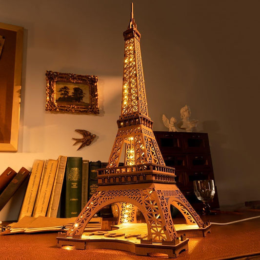 Eiffelturm 3D Holzpuzzle mit Lichtshow